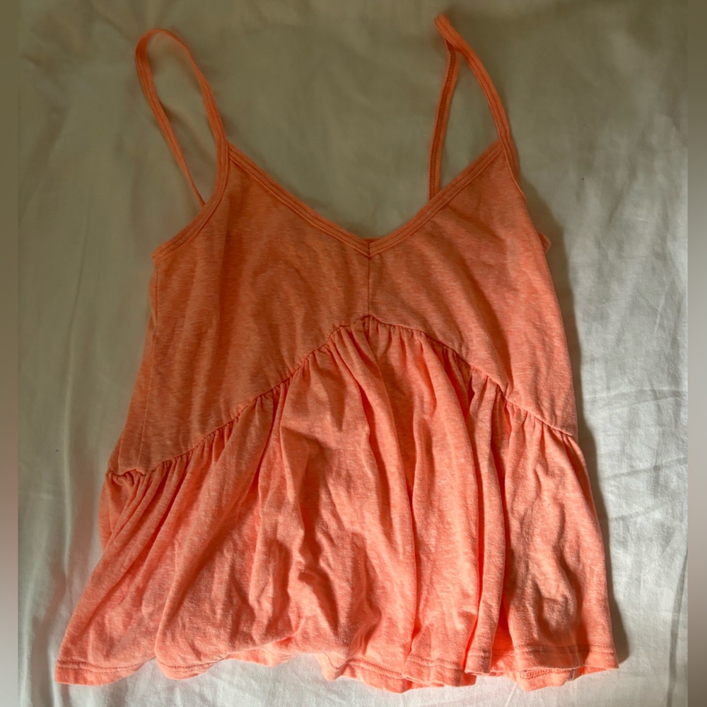 Orange peplum tank top